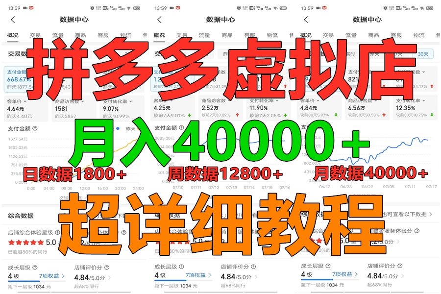 拼多多虚拟电商训练营月入40000+，全网最详细，你做你也行，暴利稳定长久-泡芙轻资产网创