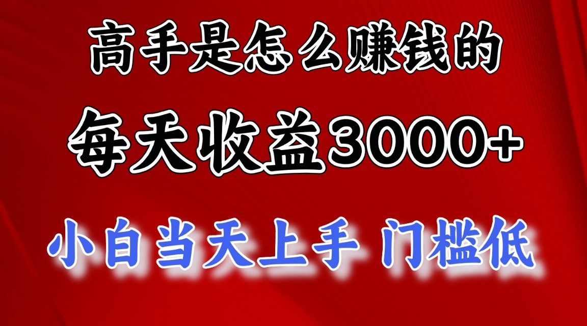 高手是怎么赚钱的，一天收益3000+，闷声发财项目，不是一般人能看懂的-泡芙轻资产网创