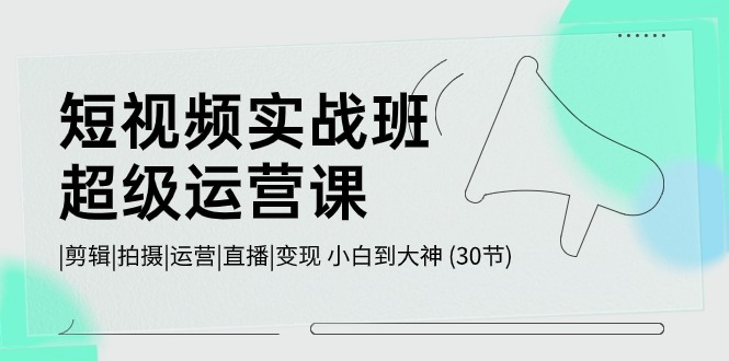 （10836期）短视频实战班-超级运营课，|剪辑|拍摄|运营|直播|变现 小白到大神 (30节)-泡芙轻资产网创