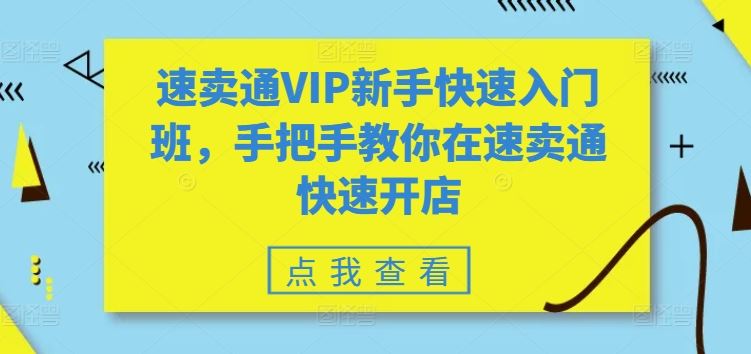 速卖通VIP新手快速入门班，手把手教你在速卖通快速开店-泡芙轻资产网创