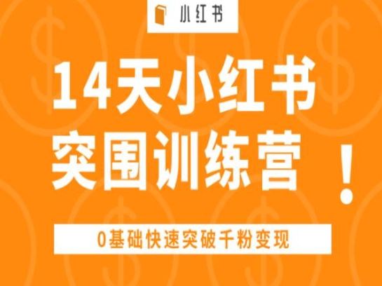 14天小红书突围训练营 ，0基础快速突破千粉变现-泡芙轻资产网创