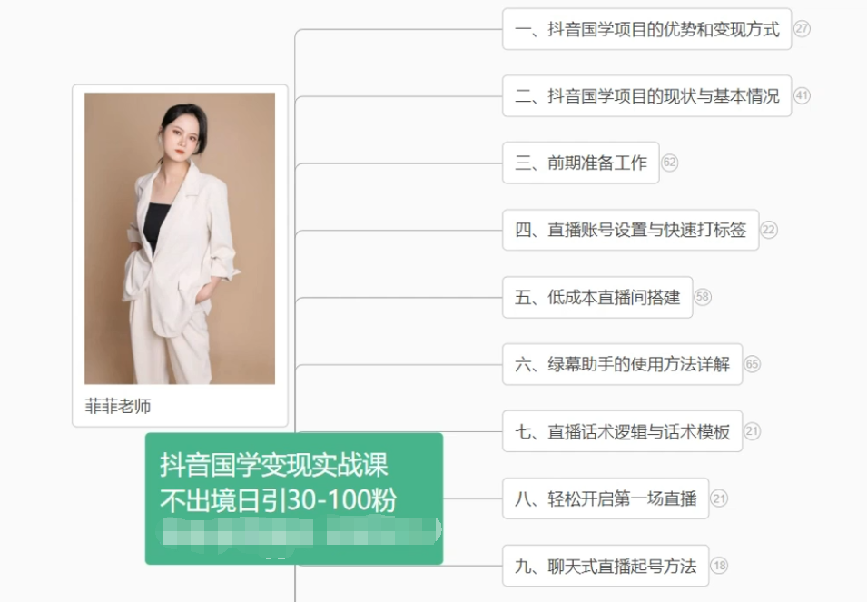 抖音国学变现项目：不出境日引30-100粉实战课程-泡芙轻资产网创