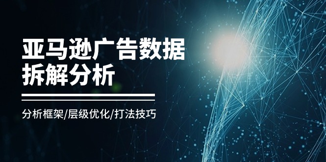 （11004期）亚马逊-广告数据拆解分析，分析框架/层级优化/打法技巧（8节课）-泡芙轻资产网创