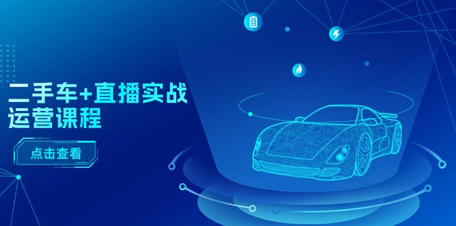 （11166期）二手车+直播实战运营课程：直播推荐/短视频推荐/千川投放/直播全流程-泡芙轻资产网创