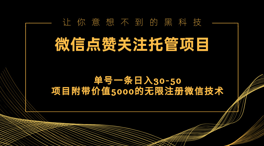 （11177期）视频号托管点赞关注，单微信30-50元，附带价值5000无限注册微信技术-泡芙轻资产网创