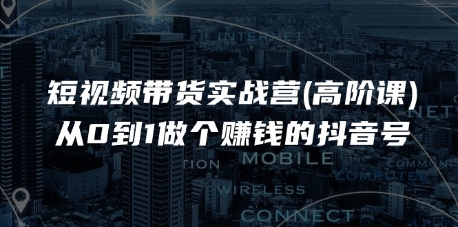 （11253期）短视频带货实战营(高阶课)，从0到1做个赚钱的抖音号（17节课）-泡芙轻资产网创