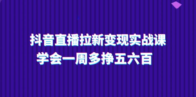 抖音直播拉新变现实操课，学会一周多挣五六百（15节课）-泡芙轻资产网创