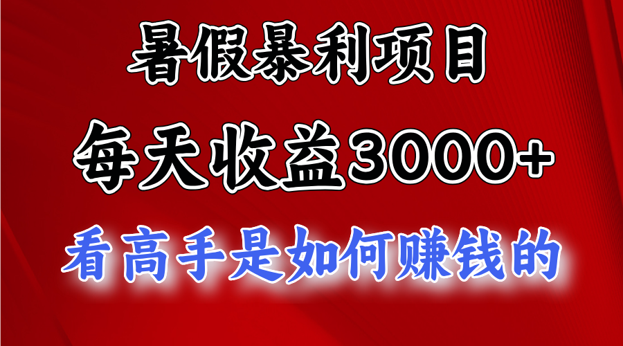 暑假暴力项目 1天收益3000+，视频号，快手，不露脸直播.次日结算-泡芙轻资产网创