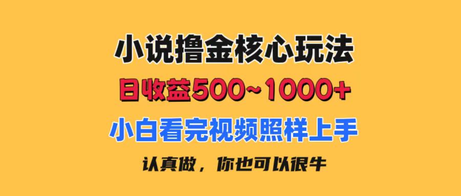 （11461期）小说撸金核心玩法，日收益500-1000+，小白看完照样上手，0成本有手就行-泡芙轻资产网创