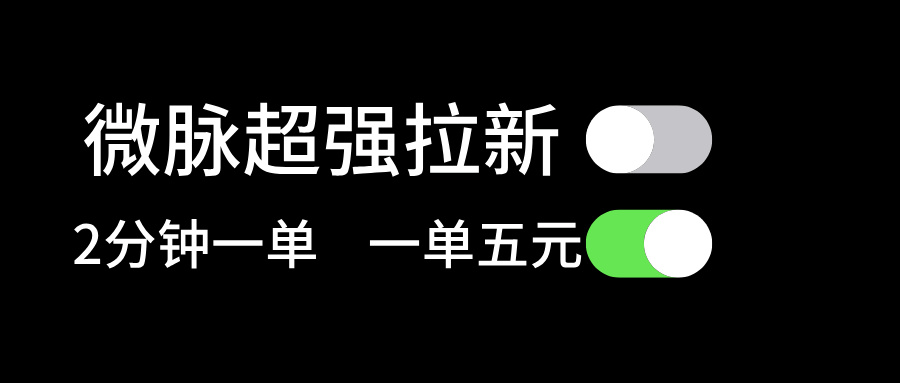 （11580期）微脉超强拉新， 两分钟1单， 一单利润5块，适合小白-泡芙轻资产网创