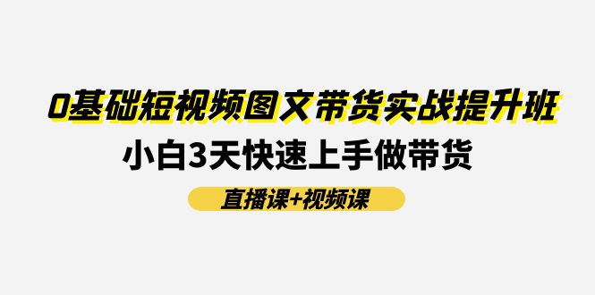 （11641期）0基础短视频图文带货实战提升班(直播课+视频课)：小白3天快速上手做带货-泡芙轻资产网创