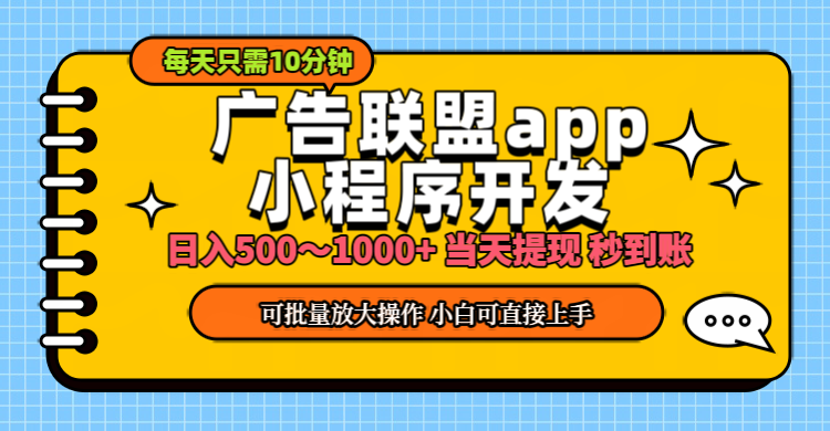 （11645期）小程序开发 广告赚钱 日入500~1000+ 小白轻松上手！-泡芙轻资产网创