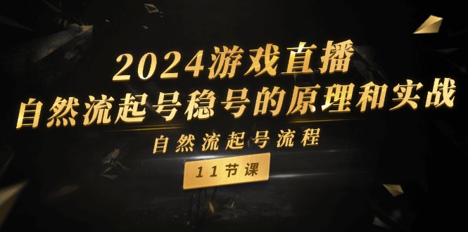 （11653期）2024游戏直播-自然流起号稳号的原理和实战，自然流起号流程（11节）-泡芙轻资产网创