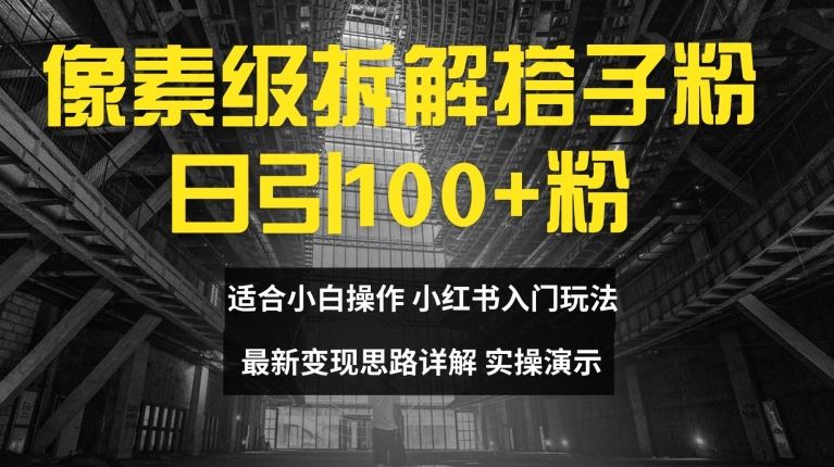 像素级拆解搭子粉，日引100+，小白看完可上手，最新变现思路详解【揭秘】-泡芙轻资产网创