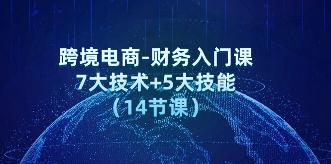 （12047期）跨境电商-财务入门课：7大技术+5大技能（14节课）-泡芙轻资产网创