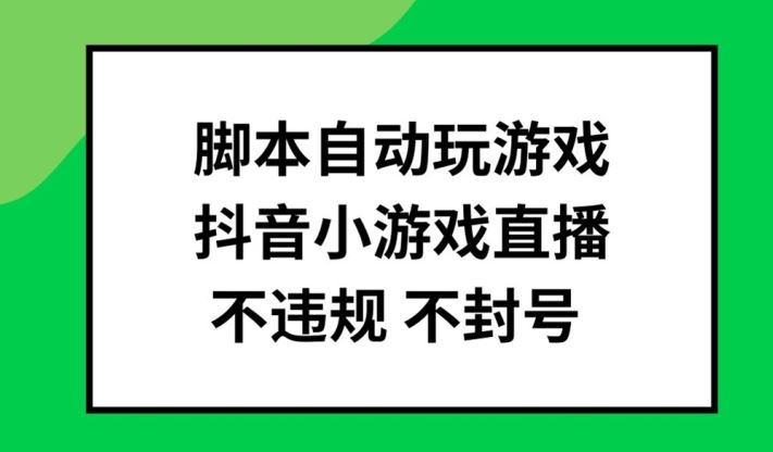 脚本自动玩游戏，抖音小游戏直播，不违规不封号可批量做【揭秘】-泡芙轻资产网创