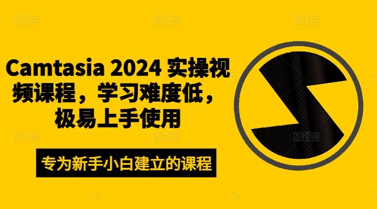 Camtasia 2024 实操视频课程，学习难度低，极易上手使用-泡芙轻资产网创