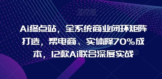 Ai终点站，全系统商业闭环矩阵打造，帮电商、实体降70%成本，12款Ai联合深度实战【0906更新】-泡芙轻资产网创