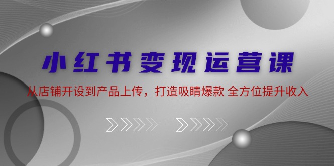 （12520期）小红书变现运营课：从店铺开设到产品上传，打造吸睛爆款 全方位提升收入-泡芙轻资产网创