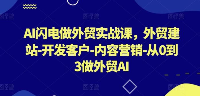 AI闪电做外贸实战课，​外贸建站-开发客户-内容营销-从0到3做外贸AI（更新）-泡芙轻资产网创