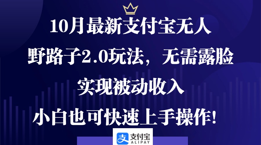 （12824期）10月最新支付宝无人野路子2.0玩法，无需露脸，实现被动收入，小白也可…-泡芙轻资产网创