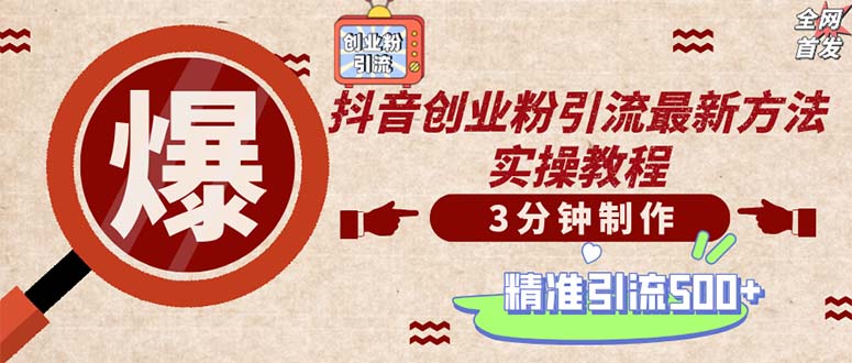 （12835期）轻松制作创业类视频。一天被动加精准创业粉500+（附素材）-泡芙轻资产网创