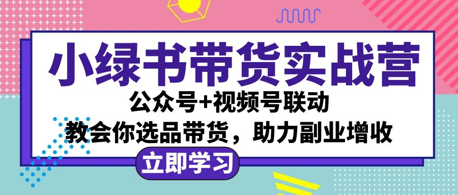 （12848期）小绿书AI带货实战营：公众号+视频号联动，教会你选品带货，助力副业增收-泡芙轻资产网创