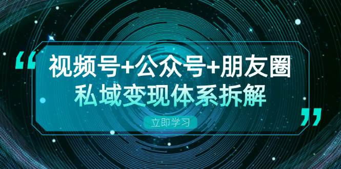 （13174期）视频号+公众号+朋友圈私域变现体系拆解，全体平台流量枯竭下的应对策略-泡芙轻资产网创