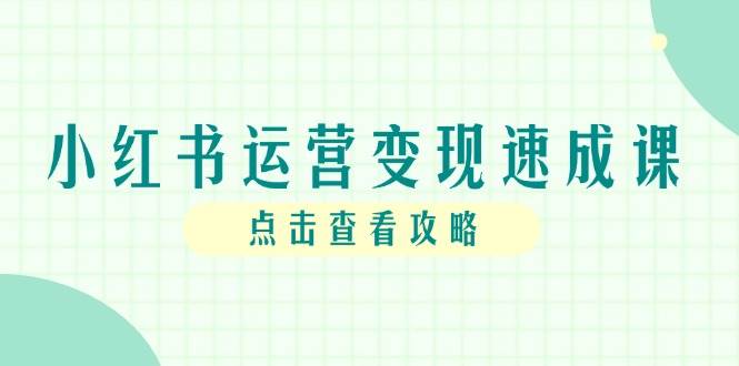 小红书运营变现速成课，账号搭建到暴力起号，个人IP全流程指南-泡芙轻资产网创