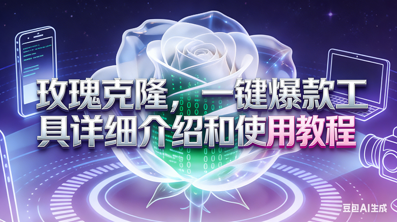 （16802期）玫瑰克隆工具，自媒体必备神器，一键爆款工具详细介绍和使用教程-泡芙轻资产网创